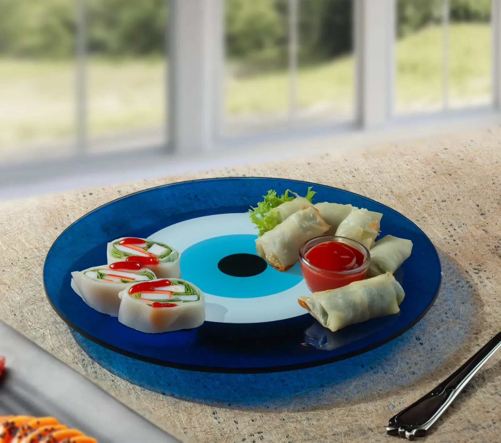 Lazy Susan Round Platter- Evil Eye0
